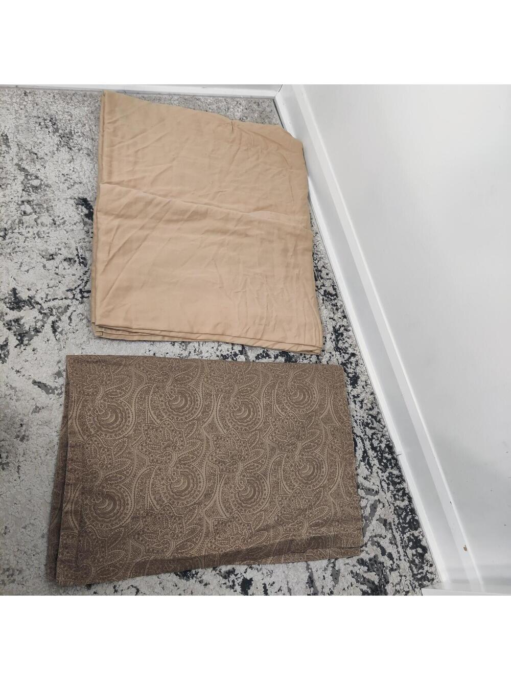 Brown Beige Paisley Bed Sheet Set Pillowcases Neutral Floral Bedding Queen